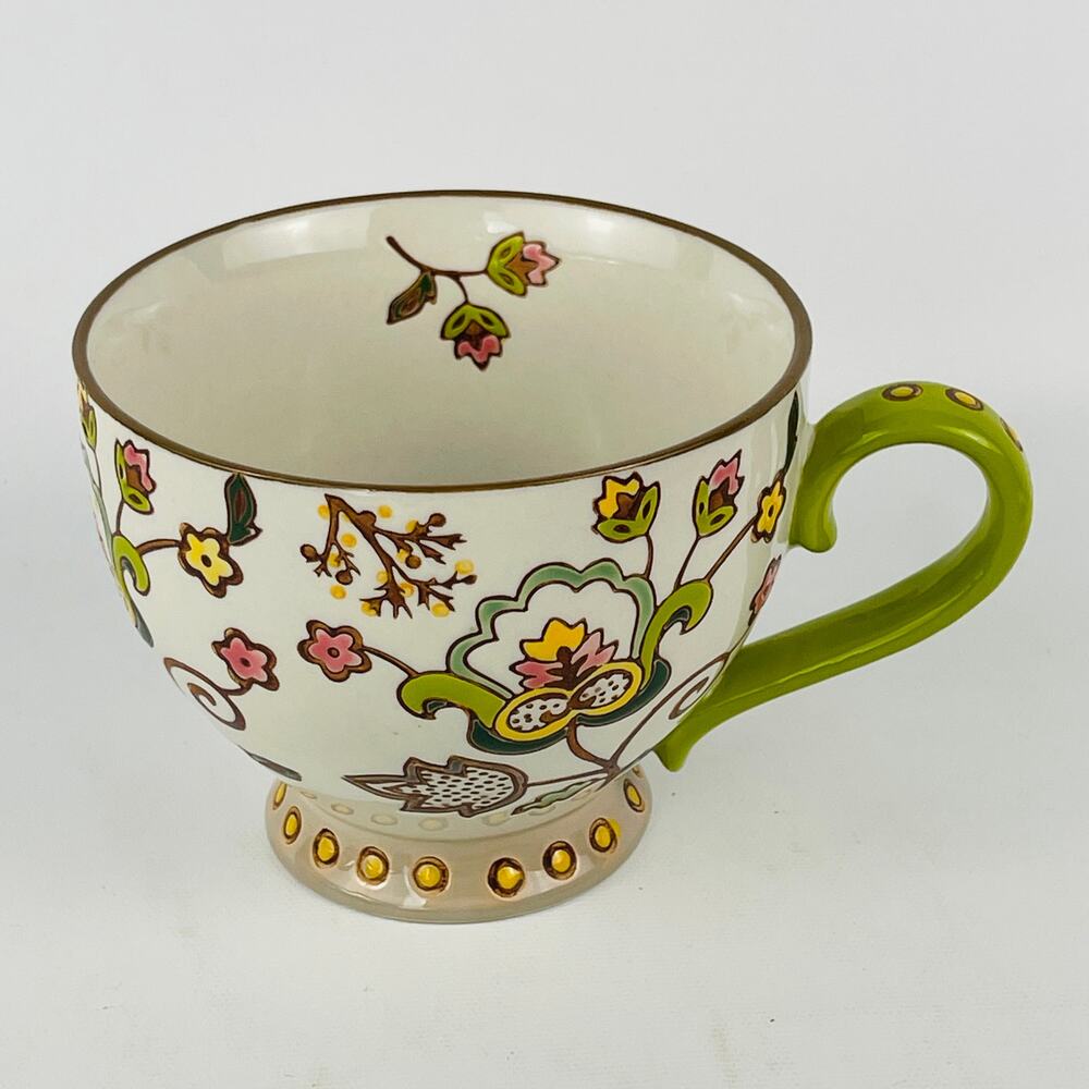 Dutch Wax Hand Painted Ceramic Floral Mug 12 oz Coastline Imports